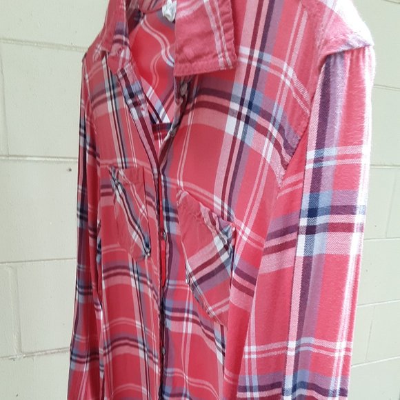 SALE Aeropostale Sm Pink Plaid Button Down Shirt - Picture 8 of 13